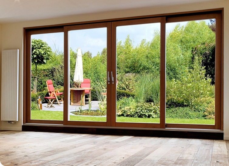 Baies vitrées en bois